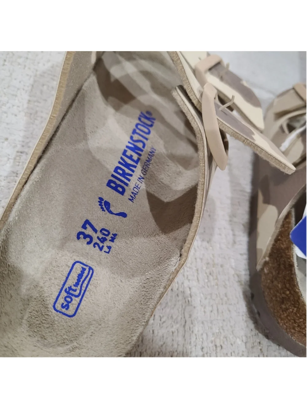 NEW Birkenstock Arizona Soft Footbed Slide Sandal Desert Soil Gray Taupe Sz 6